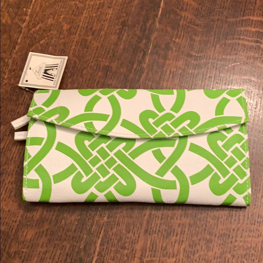 Toss Designs Travel Bag For Jewelry Green  White